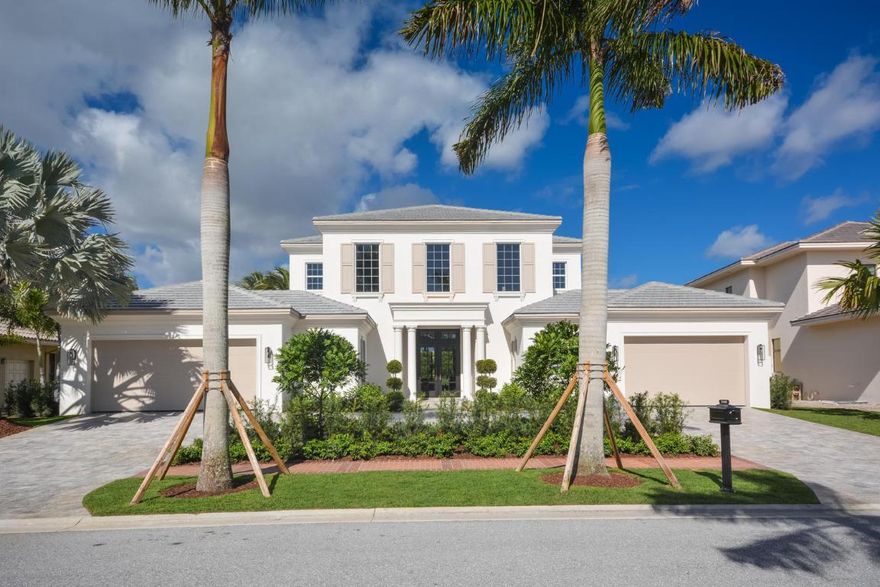 New Construction. Luxury and sophistication define this transitional style estate.This strikingly elegant residence with over 5800 sq ft of living area features magnificent architecture and exquisite custom finishes throughout, beautiful ceiling treatments, porcelain tile floors, and chandeliers and lighting fixtures from Venice, Italy. The formal living room and formal dining room create the ultimate atmosphere for grand living. Other features include a luxurious master suite with his and her marble baths, 1st floor media room and office, installed televisions, Control 4 system and hurricane resistant impact windows and doors. A gourmet chef's kitchen includes state of the art appliances. Just off the kitchen a light filled large family room and breakfast area overlook lake and golf course views and a dramatic resort style pool, covered loggia with summer kitchen and outdoor fireplace. The information herein is deemed reliable and subject to errors, omission or changes without notice. All measurements are approximate.