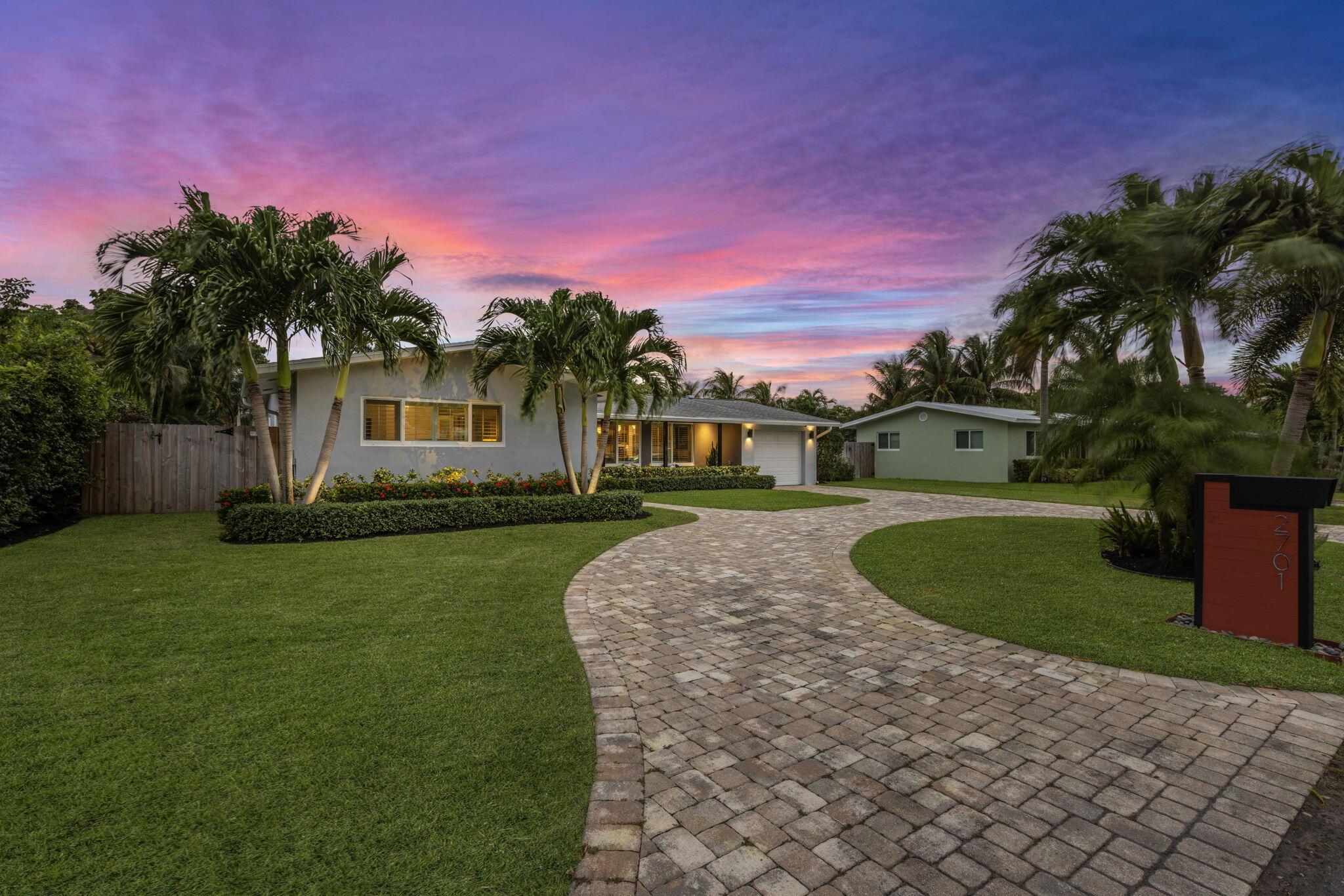 East Boynton Beach's most desirable no-HOA community within the Chapel Hill area welcomes you home to 2701 SW 6th Street. This move-in ready, renovated 4-bed/2-bath pool home is perfectly situated on a large, beautifully landscaped fenced lot. Light and bright with a on-trend newly renovated semi-split floorplan. The kitchen features ample storage in the white shaker cabinetry topped of with a beautiful quartzite countertop with bonus pantry/wet-bar area. Brand new kitchen appliances just installed. Inside laundry room and oversized 1-car garage. This home boasts impact windows/doors and a partial natural gas home generator. Natural gas also serves the water heater and leaves the next owner the option of installing a gas range, outdoor grill or pool heater.