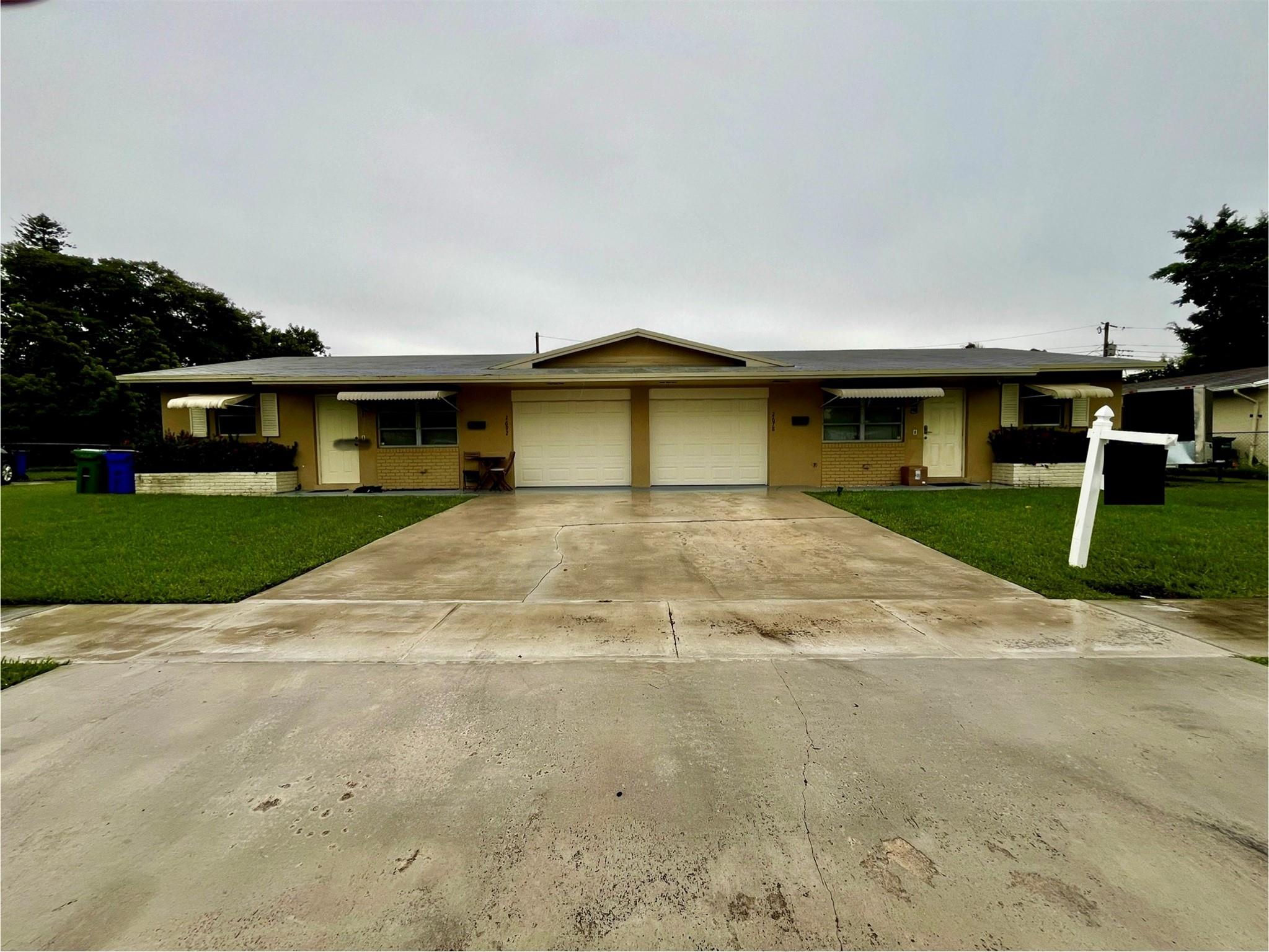 DUPLEX FOR SALE IN MARGATE! This duplex is on a huge lot with both sides currently rented. One side is a 3/1 with a pool and rented for $2,500/month (tenant pays all utilities), and the other side is a 2/1 with a private yard for $2,000/month (tenant pays all utilities). The 3/1 unit lease expires November 1st 2025, and the 2/1 lease expires in February 2026. One side can use some TLC while the one with the pool is in much better condition. Newer water heaters, and one side has a newer A/C. 2 single car garages w/ newer remote garage doors (the garages do not have a partition and tenants don't have access and not included in their rent). The owner currently uses it for storage. Please only drive by and do not disturb the tenants. For showings please text me directly.