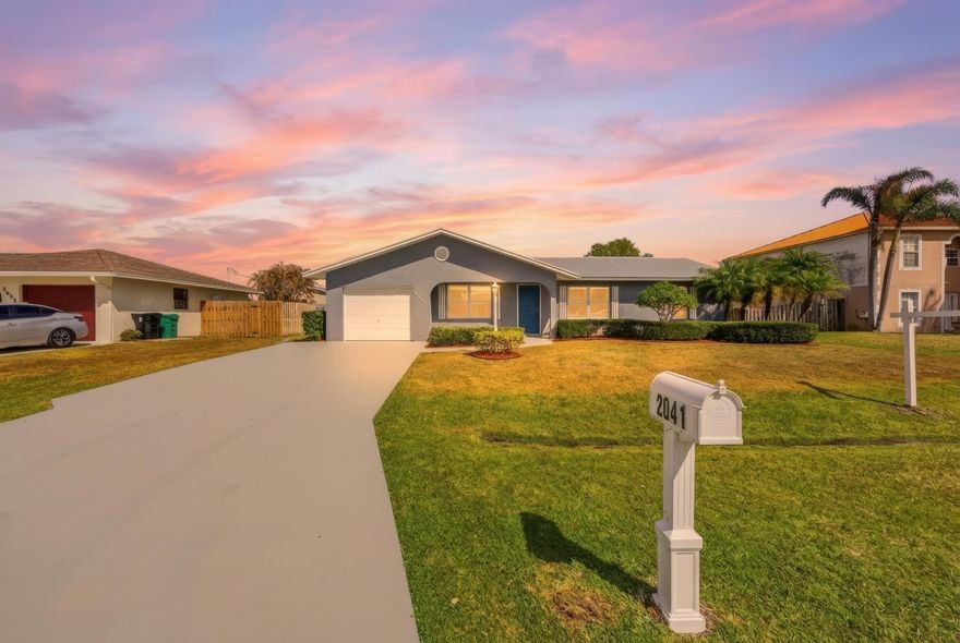 Turn-key 3BR/2BA CBS home for sale in Port St. Lucie with major updates for peace of mind! Features include a 2021 roof, 2019 water heater, 2025 A/C and ductwork, 2025 guest bath remodel, and a 2026 kitchen remodel with quartz counters and new appliances. Freshly painted in 2026 with new blinds throughout. Enjoy a private fenced backyard with a screened patio plus an open patio--perfect for relaxing or entertaining. Panel shutters add storm protection. Move-in ready and beautifully updated!