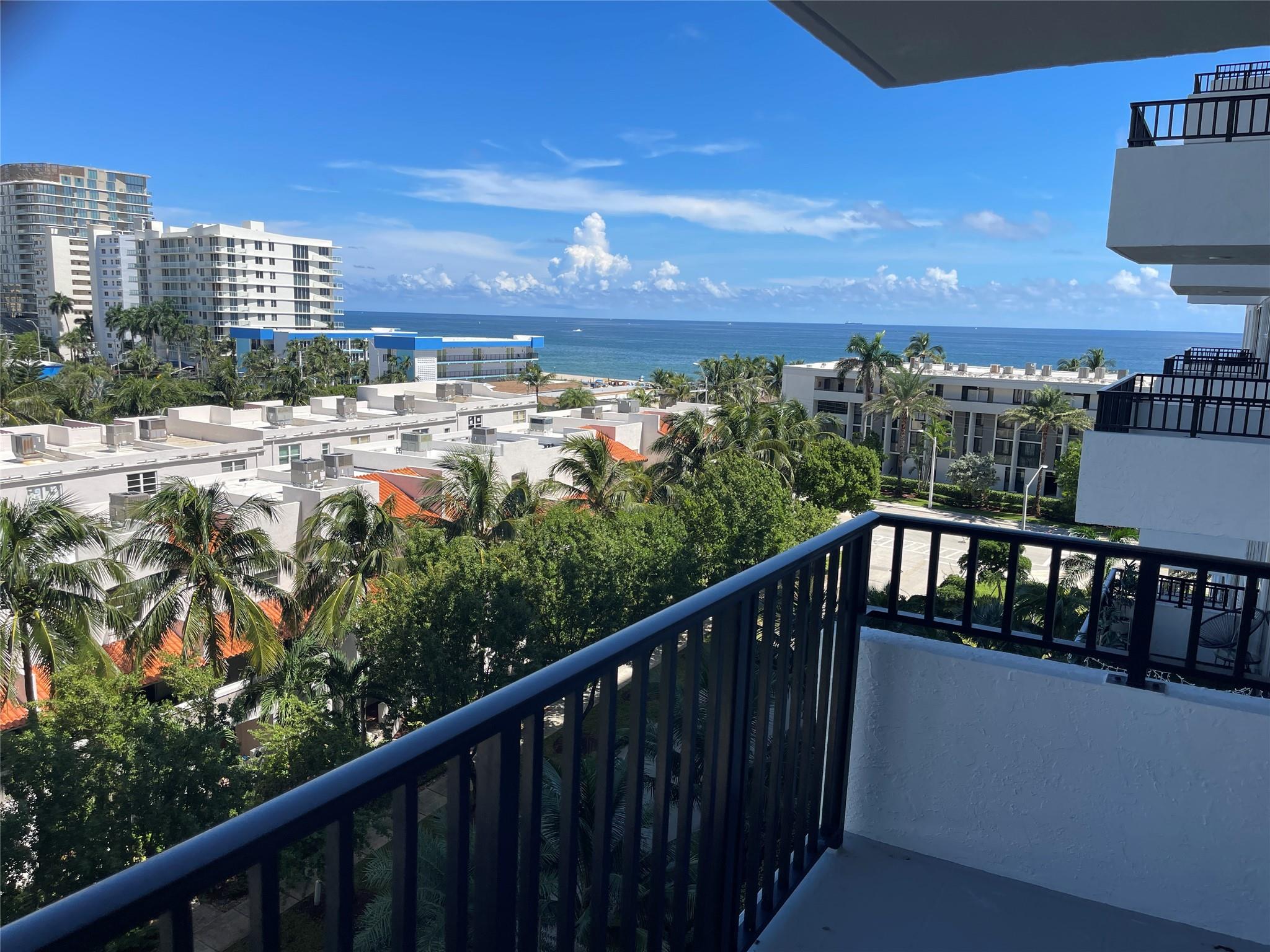 This 1BD/1BA apartment at 531 N Ocean Blvd Apt 803 offers a fantastic beachfront living experience. With floor-to-ceiling windows in both the bedroom and living room, you'll enjoy breathtaking ocean views. The spacious balcony is perfect for relaxing, with a serene pool and ocean backdrop.
The apartment features a cozy, fully-equipped kitchen with a countertop that overlooks the dining and living area—ideal for entertaining. Convenient laundry facilities are located on the same floor.
Stay active with access to a state-of-the-art gym, an expansive outdoor pool, and tennis and pickleball courts. The location is superb, with the Atlantic Blvd Pompano pier, banks, and oceanfront restaurants all within walking distance. Embrace the finest in beachfront living!
