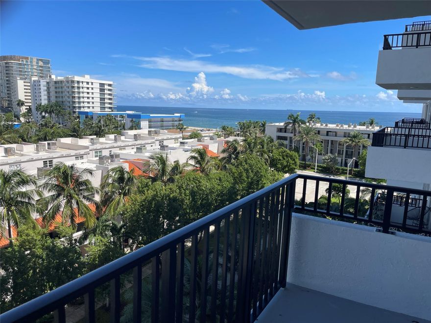 This 1BD/1BA apartment at 531 N Ocean Blvd Apt 803 offers a fantastic beachfront living experience. With floor-to-ceiling windows in both the bedroom and living room, you'll enjoy breathtaking ocean views. The spacious balcony is perfect for relaxing, with a serene pool and ocean backdrop.
The apartment features a cozy, fully-equipped kitchen with a countertop that overlooks the dining and living area—ideal for entertaining. Convenient laundry facilities are located on the same floor.
Stay active with access to a state-of-the-art gym, an expansive outdoor pool, and tennis and pickleball courts. The location is superb, with the Atlantic Blvd Pompano pier, banks, and oceanfront restaurants all within walking distance. Embrace the finest in beachfront living!