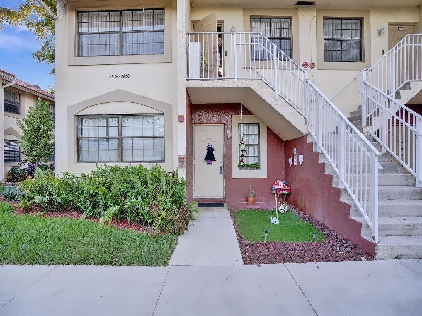 Owner says sell! 2 bedroom and 2 bath home in a great location! This brightly lit first floor corner unit has two beds, two baths and is in move in condition! The primary bedroom is oversized with a full bath attached and the second bedroom has a full closet and easy access to the second full bathroom. This is a corner unit which has plenty of natural light in the living room area, a spacious eating area, washer & dryer in unit, newer central AC unit and newer wood look flooring throughout. Across from the Coral Springs indoor gym and community theater. Close to highways and great restaurants. The association dues include insurance and community pool! No community reserves. Pets allowed under 15 lbs. Great tenant and income potential — RENTED for $1875 until March 2026.