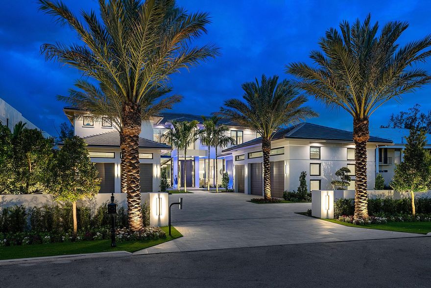Welcome to 360 E Alexander Palm Road, an extraordinary masterpiece crafted by SRD Building Corp. This prestigious Signature Estate takes luxury coastal living to new heights, commanding stunning Intracoastal and waterway views. Embrace the grandeur of this furnished turn-key masterpiece, encompassing over 10,700 sf of sheer splendor. The 7 lavish bedrooms offer abundant space to accommodate family and guests. A trendy club room awaits, complete with a striking bar and wine room, setting the stage for unforgettable gatherings. A dedicated study and multiple living rooms add sophistication and versatility to this impressive abode. Indulge your culinary passions in the gorgeous open-air kitchen, where culinary delights meet exquisite design.