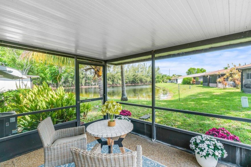 THIS CORNER UNIT VILLA LOCATED IN DESIRABLE DELRAY BEACH HAS A FABULOUS LAKE VIEW AND IS LIGHT & BRIGHT DUE TO THE EXTRA WINDOWS ALLOWING FOR NATURAL LIGHT TO STREAM THROUGH.  TWO BEDROOMS, TWO BATHS, PLUS AN EXTRA BONUS OFFICE SPACE!  NICE OPEN LAYOUT, PERFECT TO ADD YOUR OWN PERSONAL UPDATES. RELAX OR GRILL OUT w/ FRIENDS IN THE SCREENED LANAI w/ SERENE LAKE VIEWS & COOL SOUTHERN BREEZES.  DOUBLE DRIVEWAY TO PARK 2 CARS. FULL SIZE SIDE BY SIDE WASHER & DRYER. ONLY ONE ORIGINAL OWNER. DELRAY VILLAS HAS A CLUBHOUSE w/ RESORT STYLE POOL & SPA, FITNESS CENTER, TENNIS & PICKLEBALL, NEW SOCIAL HALL& CARD ROOMS.  CLOSE TO SHOPPING, RESTAURANTS AND ABOUT 4 MILES TO DOWNTOWN DELRAY & THE BEACH! 1 PET ALLOWED..VA APPROVED.. DON'T MISS THIS ONE!