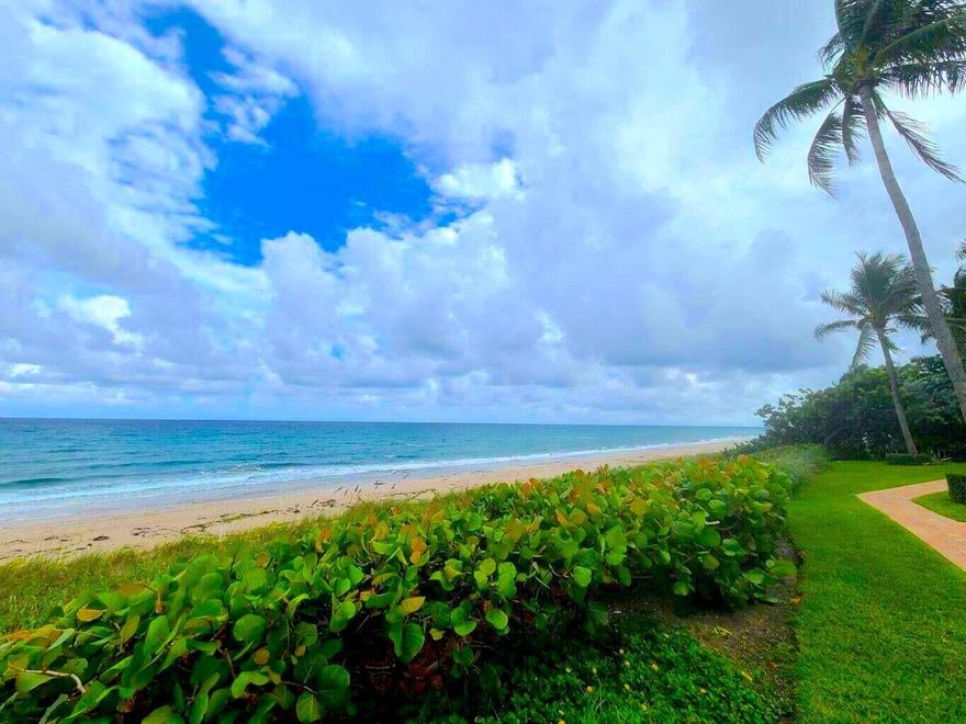 OCEANSIDE SEASONAL RENTAL NOW AVAILABLE FOR $6,000/MO. IN GULF STREAM! Rare gorgeous renovated first floor 1 bed / 1 bath corner unit with your own private patio! Private beach access, and swimming pool, in-courtyard facing the Atlantic. Impact windows in bedroom. Direct views of ocean from your living room and bedroom! Condo pool and private beach just steps away. Hurry to your home on the sand. One deeded parking spot per unit. Great location, wonderful pool area, very casual complex with fantastic seaside views! NOT AVAILABLE UNTIL JAN. 1ST 2026. OWNER ONLY LOOKING TO LEASE UNIT SOLELY FOR MONTHS OF JAN. & FEB. 2026 AT THIS TIME. NO PETS & NO SMOKING. ALL FUNDS DUE UPON SIGNING OF LEASE. ALL INDICATED ROOM-SIZE DIMENSIONS ARE SOLELY APPROXIMATE IN NATURE. Don't miss this opportunity!