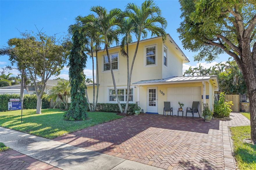 Live the dream in this Key West style home located just minutes from beautiful Deerfield Beach! This home has it all  Ride your bike to the beach, shopping and great restaurants, entertain your friends by your pool ,watch the games in your own Tiki hut while enjoying your own private oasis. This home features: metal roof (2007) 2 A/C units. Laundry room W/ full size front loader W/D, Work space garage, Updated kitchen and baths, private oversized primary room upstairs, cozy living space downstairs. fenced yard,  side gate for boat storage (up to 28 foot limit), 3 storage sheds, cool water spa, salt water pool system, resurfaced with new decking in 2015, Hurricane panels, Impact French back door and Impact bathroom window all for peace of mind. This home is ready for you and easy to show.