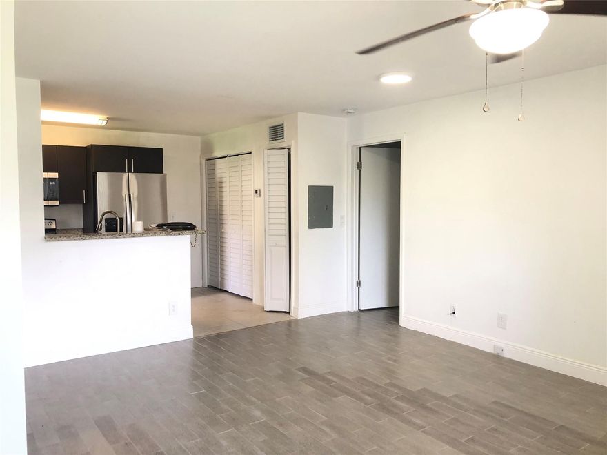 Great and spacious corner apartment in the coveted community at The Preserve in Sunrise. Unit is fully updated with stainless steel appliances, fans in living room and bedroom, fully remodeled bathroom, and washer and dryer inside the unit. Nestled corner unit with great water views of the community lake from the living room, enclosed terrace and bedroom, with views also of the great oak trees. Community has gym and private pool with security guard monitoring. Closed to all main highways and the Sawgrass Mall. Community allows small pet with owner's approval and deposit. For a single person or couple only. Come check it out, will not last.