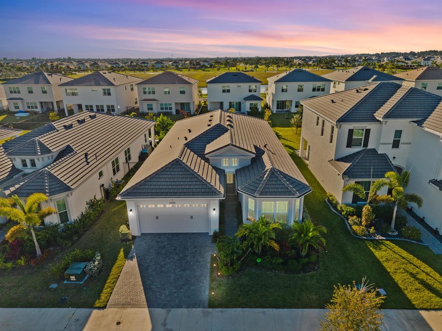 Beautiful 2024 single-family home featuring 3 bedrooms, 2.5 baths and a 2-car garage with epoxy floors. This popular model floor plan offers a bright, spacious split layout with generous rooms and numerous builder upgrades. The primary suite includes two walk-in closets and a stunning spa-style shower. Enjoy a modern white kitchen with stainless appliances, stylish backsplash, quartz counter-tops and ample storage. Features include split in-ground sprinklers, custom remote roll-up shades on the sliders. Located in a highly desirable community centered around an incredible waterpark with a sparkling pool, waterslide, lagoon, splash pad, snack shack, BMX pump park, dog park, playground, basketball courts and clubhouse. Resort-style living at its best!