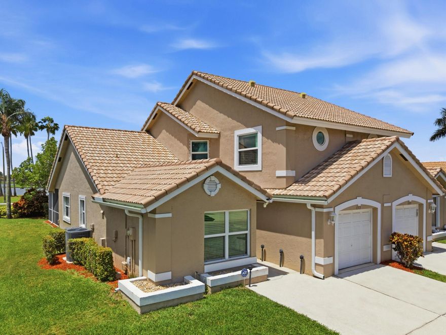 Beautiful Townhome in upscale Northtree subdivision. Endless Upgrades include: Impact Windows and Doors; new AC system Sept '23, Kitchen-all Wood cabinets, 42" uppers for extra storage, full Extension Drawer Slides & full Tile Backsplash; Bamboo flooring downstairs & Laminate upstairs; Master Bath-tub/shower conversion to Marble walls & floors, Custom all Wood Vanity w/ Marble top; Master Bedroom-4 Mirrored custom built Armoires attached to wall & custom built Linen Closet floor to ceiling; Upstairs tub converted to a Marble Shower, Powder Room upgraded w/ Marble floors, Wood vanities & Marble tops; All 3 bedrooms closets upgraded from wire shelves; Custom built-in Murphy Bed w/ Side Armoires; Double Concrete drive & garage converted into Office/Storage area w/ removable wall if (pg 2) desired. Additional upgrades include Marble window sills, new Water Heater, ADT Security System & Lanai converted into relaxing B'bque area to watch the Sun set over the Lake! HOA dues include Exterior painting, Pressure washing drive, Lawn maintenance, Internet/cable, & more. Amenities include pool, playground, pickleball, tennis & water activities on lake. Non-commercial pickup trucks are allowed. Northtree is directly across from A-rated Park Vista High School & within a mi from A-rated Christa McAuliffe & Manatee Elementary. Also, minutes from Lake Charleston Softball complex & Parks & Rec w/ endless activities for kids & adults year round. Only 1/2 mi to "The Links at Boynton Beach" w/ an 18 hole par 71 Championship Golf Course. This is a wonderful & safe area to raise a family in West Boynton Beach.  Schedule a showing today!!