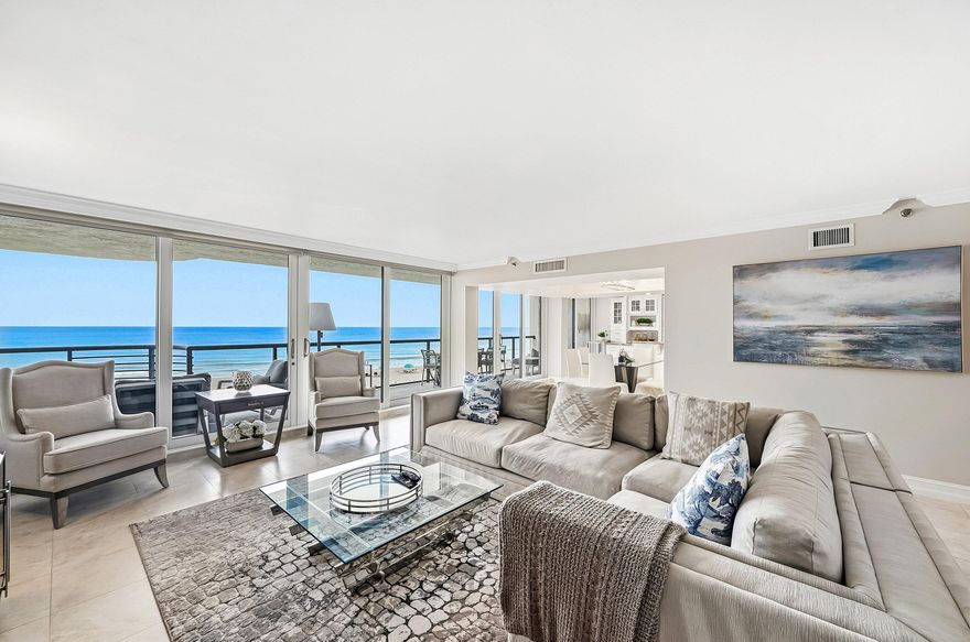 AVAILABLE FOR LONG-TERM RENTAL ONLY. Absolutely stunning, renovated, fully furnished and equipped condo for rent in impeccably maintained and managed VILLA MAGNA in Highland Beach, FL. The unit features 2 spacious bedrooms, a den, 2 full baths, utility room and a powder room. Floor-to-ceiling glass, spectacular unobstructed views on the Atlantic Ocean and the Intracoastal. Tremendous balcony space. Enjoy stunning sunrises and sunsets. Great location - minutes to Downtown Boca Raton and Atlantic Avenue in Delray Beach, fine dining and shopping plazas. Building has gone through a complete renovation, including the lobby, common areas and the pool. Private Beach! 24 hrs security and management office in the building.