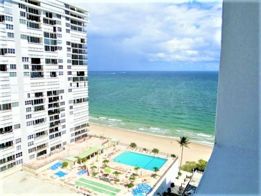OCEAN AND INTRACOASTAL VIEWS FROM 1BED/1BATH HIGH CEILING PENTHOUSE IN BUILDING ON THE BEACH! NO STREET TO CROSS. HIGH QUALITY RENOVATION EVERYTHING REDONE: MARBLE FLOORS, RECESSED LIGHTING, GREAT KITCHEN, SS APPLIANCES, SLICK BATHROOM, IMPACT WINDOWS. GREAT NIGHT VIEW. AMENITIES INCLUDE: OCEANFRONT HEATED POOL, LARGE OCEAN FRONT DECK WITH LOTS OF TABLES WITH UMBRELLAS PLUS LOUNGE CHAIRS, BBQ AREA, WORK OUT ROOM, CARD/LIBRARY ROOM, COMMUNITY/FUNCTION ROOM WITH FULL KITCHEN. UNDERGROUND GARAGE PARKINGED RENTS FROM CONDO ASSOCIATION WHEN AVAILABLE. MAINTENANCE INCLUDES INTERNET, CABLE, A.C. COOLANT AND HOT WATER. WASHERS AND DRYERS ON EVERY FLOOR. EASY WALK TO DINING AND SHOPPING. 40 YEAR RECERTIFICATION COMPLETE. PLEASE SEE BROKER REMARKS!!!