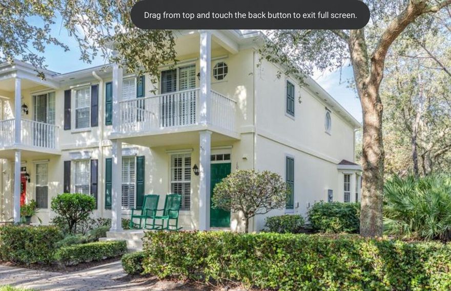 Located on a HUGE Greenspace and the 7th hole of the Abacoa Golf Course.This rarely available END UNIT has beautiful hardwood floors in the front living room and up the stairs to the second floor. The Plantation Shutters throughout the home adorn all windows and doors. There is an expansive mirrored wall unit for all your knick knacks and mementos and cabinets below to hide toys, blankets, or extras. Entertain and enjoy your private, screened in back patio that leads to your 2 car garage with walk up attic. Divosta townhomes have ample closet space, a central vac system.