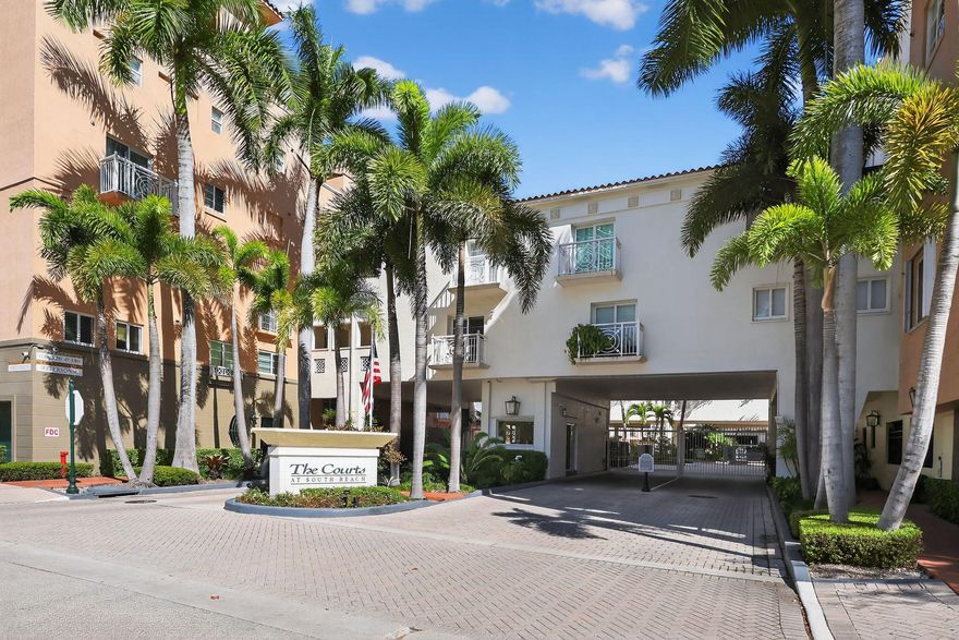 Welcome to 120 Jefferson Avenue #12009, a beautifully located residence in the highly sought-after Courts at South Beach. Nestled in the heart of Miami Beach's exclusive South of Fifth neighborhood, this home offers the perfect blend of comfort, style, and prime location.  Step inside to a bright and spacious layout featuring open living and dining areas, ideal for both relaxing and entertaining. Large windows invite natural light throughout the space, creating a warm and inviting atmosphere. The kitchen is thoughtfully designed with ample cabinetry and workspace, seamlessly connecting to the main living area for easy everyday living. The bedrooms are generously sized, offering comfort and privacy, while the bathrooms are well-maintained and functional.  Enjoy a desirable west-facing exposure, filling the home with beautiful afternoon and evening light—perfect for enjoying Miami's stunning sunsets from the comfort of your living space.  Residents of The Courts at South Beach enjoy a gated community setting with resort-style amenities, including lush landscaped courtyards, pools, fitness center, and 24-hour security.  Located just steps from world-renowned beaches, South Pointe Park, fine dining, and vibrant nightlife, this home offers unbeatable walkability while still providing a peaceful residential feel.  Whether you're looking for a primary residence, vacation home, or investment opportunity, this is your chance to own in one of Miami Beach's most prestigious neighborhoods.  Schedule your private showing today and experience the best of South Beach living!