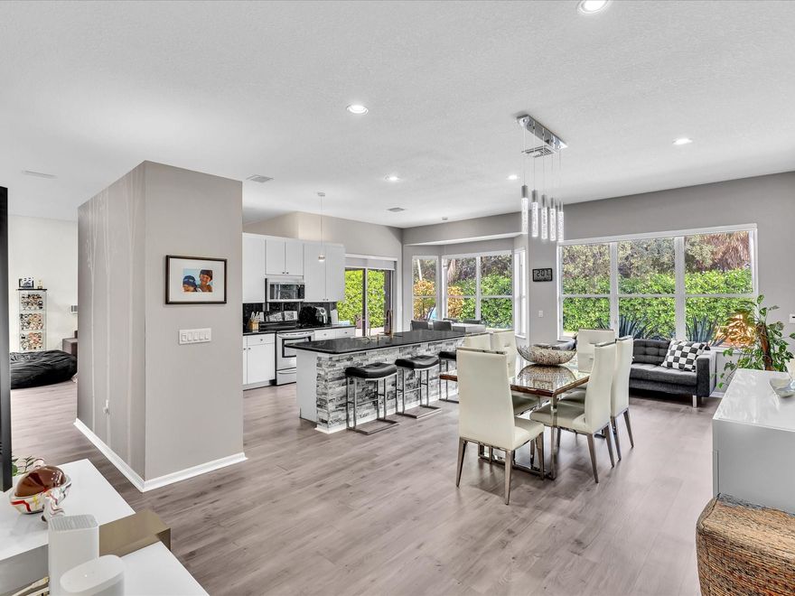 Experience elevated living in one of Pembroke Pines’ most coveted gated communities. From the moment you walk in, this home envelopes you with warmth, style, and an undeniable sense of belonging. Sunlit living areas, thoughtful modern updates, and a convenient first-floor primary suite create a lifestyle of ease and everyday comfort. Step outside to your own private retreat, where a sparkling heated pool and beautifully paved patio invite you to unwind, celebrate, and enjoy the Florida sunshine. Living in Pembroke Pines means embracing tranquility, top-rated schools, pristine neighborhoods, and effortless access to shopping, dining, parks, and major highways. Here, life feels lighter, more peaceful, and deeply fulfilling.
Garage is upgrated.