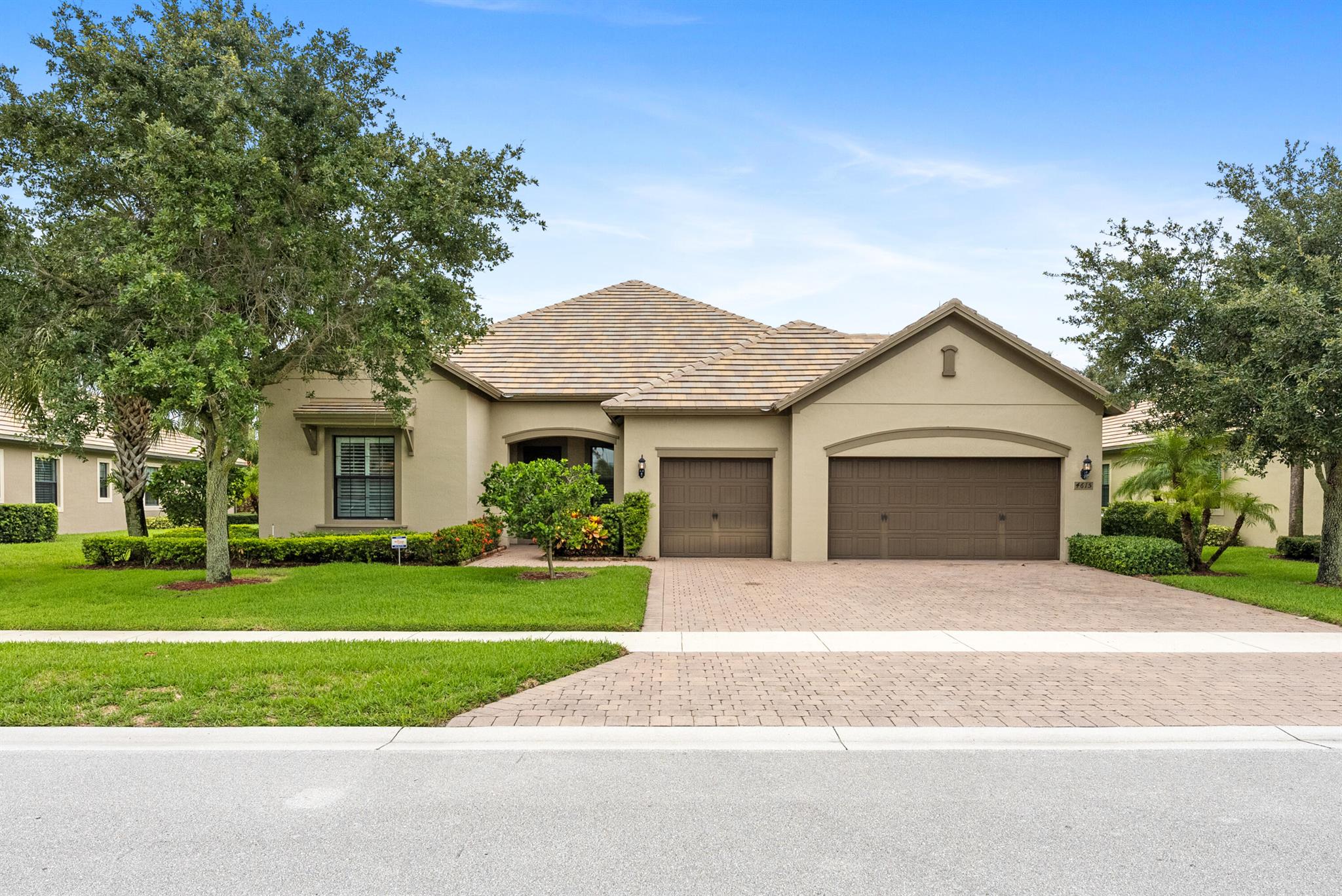 Motivated Seller! Welcome to Castellina - a luxurious, Italian-inspired gated community in the heart of Wellington. This exquisite home features an open concept layout with 3 bedrooms, 3 full bathrooms, additional office/den or 4th bedroom and spans 2,561 square feet of one level living space. The beautifully updated kitchen is equipped with top-of-the-line appliances, natural gas range, quartz countertops, large kitchen island and a separate ice maker/wine fridge. You'll find plantation shutters and updated laminate flooring throughout the bedrooms. Enjoy the large fenced-in backyard, ideal for outdoor entertaining, and a screened patio. Rest easy with impact glass windows, a full house generator and 2014 construction.