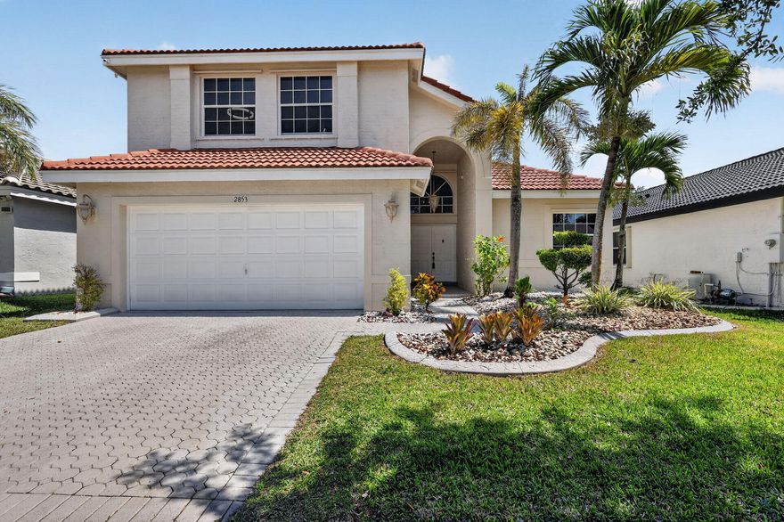 Welcome to this beautifully maintained home in the highly desirable Silver Lakes community in West Miramar. Featuring soaring ceilings and abundant natural light, this updated residence offers a bright, modern feel with newer flooring, upgraded bathrooms, and designer lighting. The open-concept layout flows seamlessly through the spacious living and dining areas, perfect for entertaining. The updated kitchen features granite countertops, solid wood cabinetry, and stainless steel appliances. Enjoy a functional layout with a first-floor primary suite, guest bathroom, and separate laundry area. Relax in the private backyard with patio space perfect for morning coffee. Conveniently located near top-rated schools, parks, shopping, major highways and a community pool.