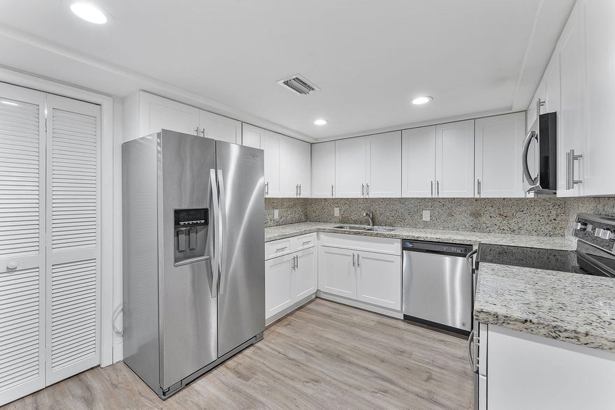 Beautiful, Move in Ready 2 Bedroom, 2.5 Bath in Highly Desirable Weston. Featuring a Split Floor Plan with 2 Ensuite Bedrooms. This updated home offers a Modern Kitchen with Shaker Cabinetry, Stainless Steel Appliances, Stone Countertops. Enjoy an oversized Screened Balcony with Hurricane Shutters. Laundry in the unit, Newer A/C, and Tankless Water Heater.  Located in a Secure, Well Maintained Community close to Shopping, Dining, and major highways. Enjoy the South Florida lifestyle all year. Walk to the Pool amongst many other Community Amenities in highly sought-after Weston. Assigned Parking is a plus with plenty of guest parking. There is so much closet space with an additional storage for your convenience. Maintenance now includes cable and internet.