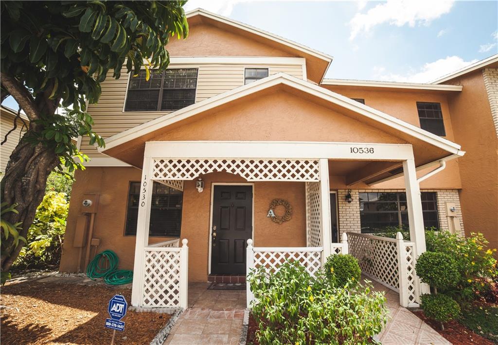 Welcome to Southbridge! Beautiful corner townhouse 2 bed 2.5 bath with fenced backyard perfect for BBQ's, pets and entertaining! Great location in Pembroke Pines across from the Community Center (coming soon) on Pines Blvd. Newly remodeled master bathroom, new hot water heater, newer kitchen sink & disposal, freshly painted backyard fence & gate, screened patio with storage and full size washer/dryer. Extra windows & natural lighting from being a corner unit. Community pool, tennis, 24hr security & more!