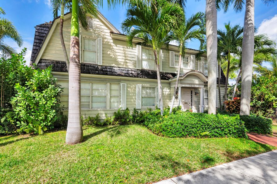 Stunning 1925 Dutch Colonial in the coveted Old Northwood Historic District of West Palm Beach. The property features a 4-bedroom, 5½-bath main house plus a desirable separate 1-bedroom, 1-bath guest cottage. Situated on a 100' x 119' (.27 acre) corner lot, the property includes a pool, spacious patios for entertaining, and off-street parking. Previously operated as a bed and breakfast and now used as a single family home, the flexible layout offers multiple living or income producing possibilities. With 3,401 living SF and 3,545 total square feet the property offers two legal units--each with full kitchens--and a total of 5 bedrooms and 6½ baths. Prime location minutes from the Intracoastal Waterway and Palm Beach, plus eligibility for a 10-year tax abatement on improvements. This much sought after location is centrally located just minutes to luxury shopping, theatre, museums and Palm Beach Int'l airport.