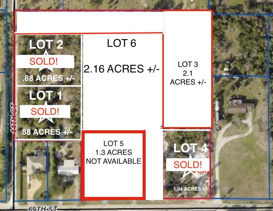 LAST LOT LEFT TO SELL!! COUNTY WATER AVAILABLE! Hard to find acreage with county water. Saves you well, pump and water treatment costs! 2+ acre plot of land in the North Vero area, near multiple golf courses. It's elevated on the sand ridge with numerous hardwood trees. There's no time limit to build and you have freedom to select a builder of your choice. Minimal deed requirements such as 2,500 square feet living and no ultra modern or barndominium homes. This is a great opportunity to design and build your dream home in a scenic location.