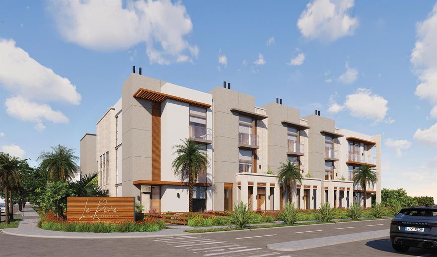 Expected delivery December 2025! Welcome to Le Reve, a luxurious collection of townhomes nestled in the heart of downtown Boca Raton, offering coastal-inspired design, sophisticated features, and unparalleled attention to detail. Inside, you'll find expansive living spaces across four bedrooms and four and a half bathrooms, all accessible by private elevator. Every detail has been carefully considered, from Italian custom cabinetry and quartz countertops to porcelain tile flooring and top-of-the-line Bertazzoni, XO, and Sub-Zero appliances. Awash with natural light, the interiors benefit from floor-to-ceiling impact windows and folding doors that seamlessly blend interior and exterior living.