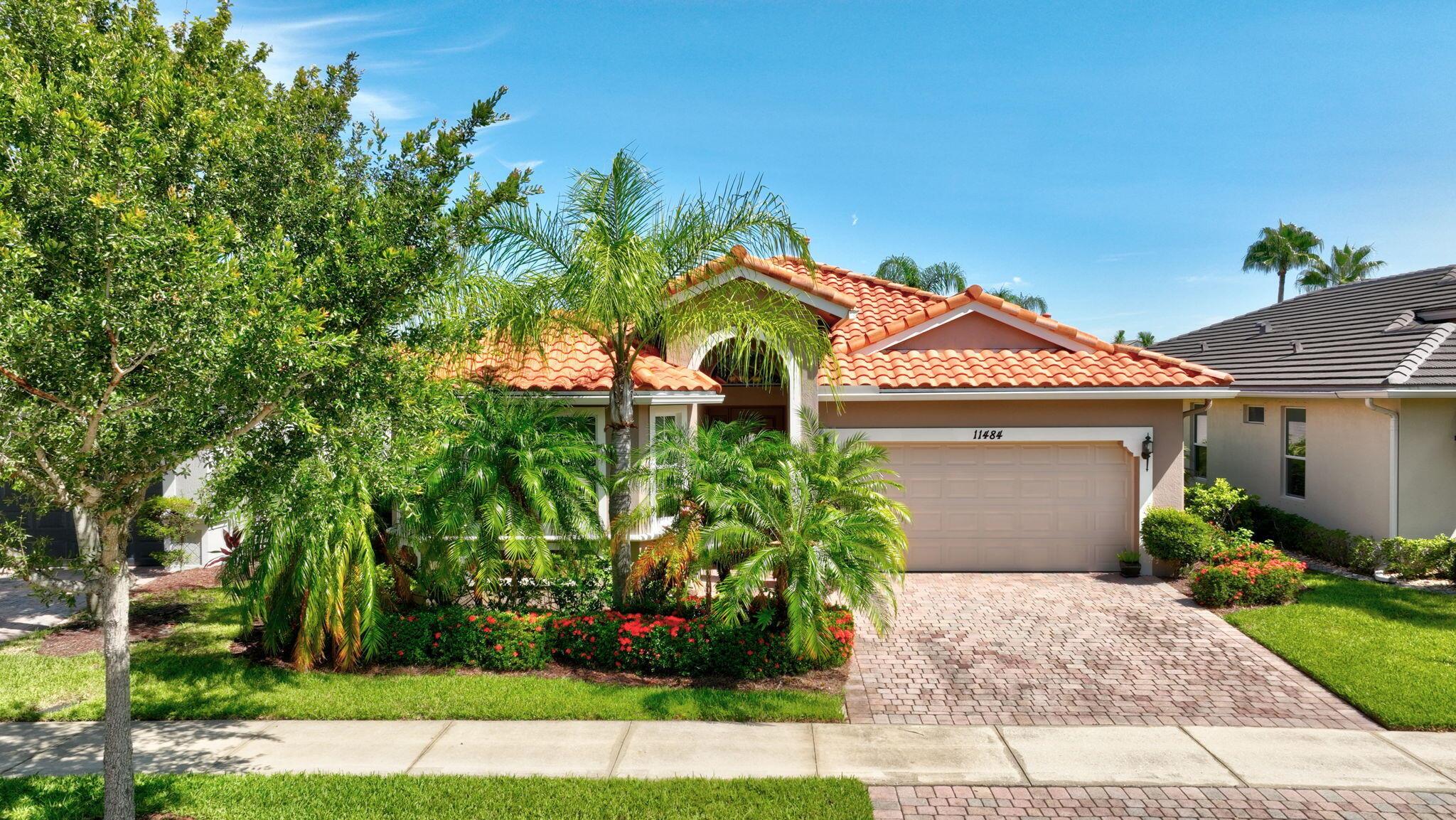 The spacious open-plan living area is bathed in natural light, highlighting the cathedral ceilings and elegant crown molding for a sophisticated feel. The kitchen boasts extra high cabinets offering ample storage and style. Step outside this 2/2 with a versatile den to the extended lanai surrounded by lush foliage providing a private and serene outdoor retreat. Nestled in a vibrant Community, residents enjoy access to a stunning Clubhouse with exciting events, clubs and top-tier amenities. Don't miss the opportunity to experience comfort, elegance and an active lifestyle in one perfect home. Stop looking - THIS is your home!