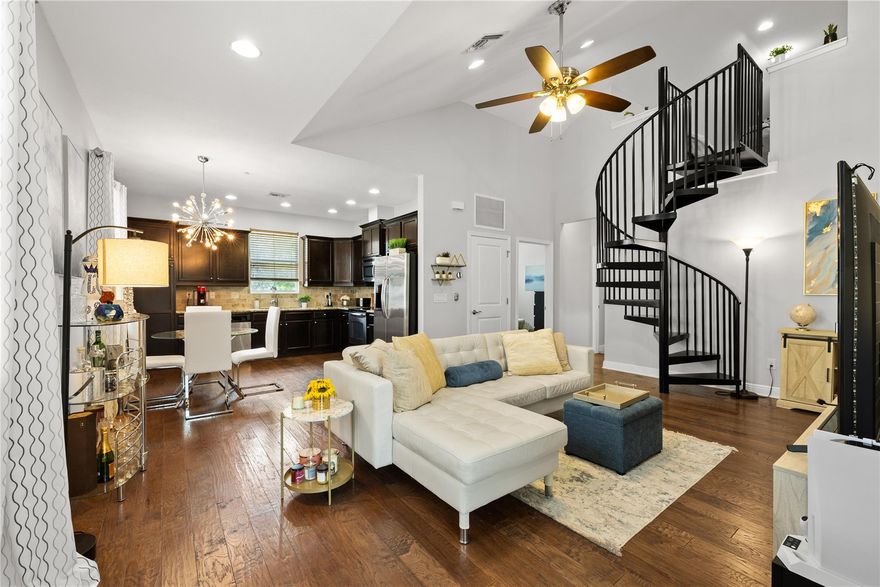 Welcome to this beautifully maintained 2-bedroom, 2-bathroom corner townhouse, featuring newly remodeled high-end bathrooms and a versatile loft ideal for a home office or guest space. The open living area offers hardwood floors, soaring ceilings, and abundant natural light. Enjoy impact windows, stainless steel appliances, granite countertops, and a spacious laundry room. The primary suite includes a custom California closet, with additional features such as a private entrance and 2-car garage. Residents also have access to The Clubhouse at Monterra, offering tennis and basketball courts, a resort-style pool, and a full gym. Conveniently located near major highways and A+ schools, this home offers exceptional comfort and value. Schedule your private tour today!