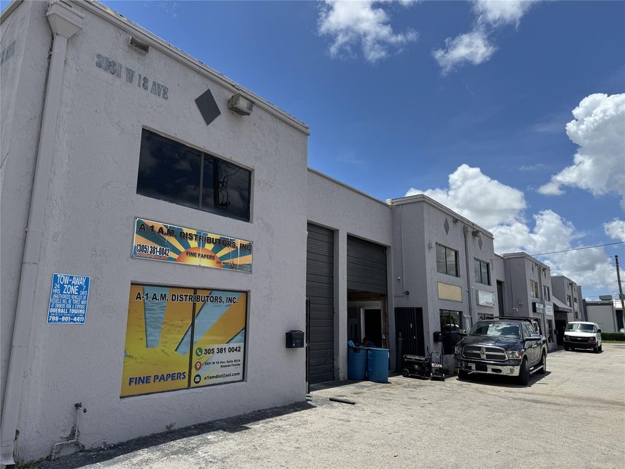 Unit 901A at 3901 W 18th Ave, Hialeah, a beautiful corner unit located on a main avenue offers an exceptional opportunity for businesses seeking a functional, well-located industrial space with a visible storefront. Situated within the Bella Vista Plaza Warehouse Condo, this light industrial unit features a flexible layout ideal for warehousing, distribution, or light manufacturing operations. The property includes high ceilings, a roll-up street-level bay door for easy loading, and ample open workspace, making it suitable for a variety of commercial uses. Located in the heart of Hialeah’s bustling industrial district, the unit benefits from excellent access to major highways including the Palmetto Expressway (SR 826) and Okeechobee Road, ensuring convenient transportation and logistics.