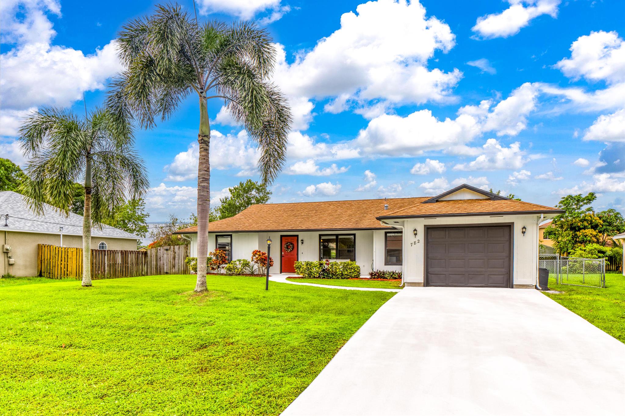 You owe it to yourself to see this delightful, sunny home with a BIG FENCED BACKYARD and SCREENED LANAI. Split floor plan, laundry room and pantry. The roomy garage has plenty of space for all your toys and storage area for projects. Plant a garden, put in a swing set or build a barbeque area with a Pergola~ when you own this home you can dream big and make it happen! Located near shopping, restaurants, and local waterways. Call today for more information!