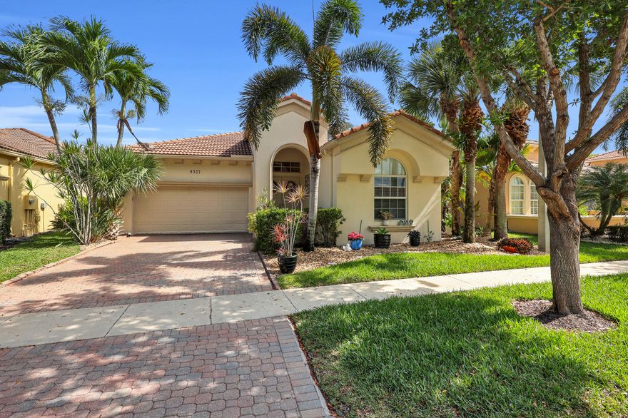 Welcome to Buena Vida, one of Wellington's premier 55+ resort-style communities, located just minutes from The Mall at Wellington Green, top restaurants, and Okeeheelee Park. Residents enjoy incredible amenities including an Olympic-style pool, spa, tennis & pickleball courts, fitness center, library, billiards room, and elegant event spaces with social activities year-round. This beautifully maintained 1,886 sq ft home features soaring high ceilings, elegant tile flooring throughout, impact windows, stunning lake views, and a fully remodeled designer kitchen with quartz countertops and brand-new stainless steel appliances.