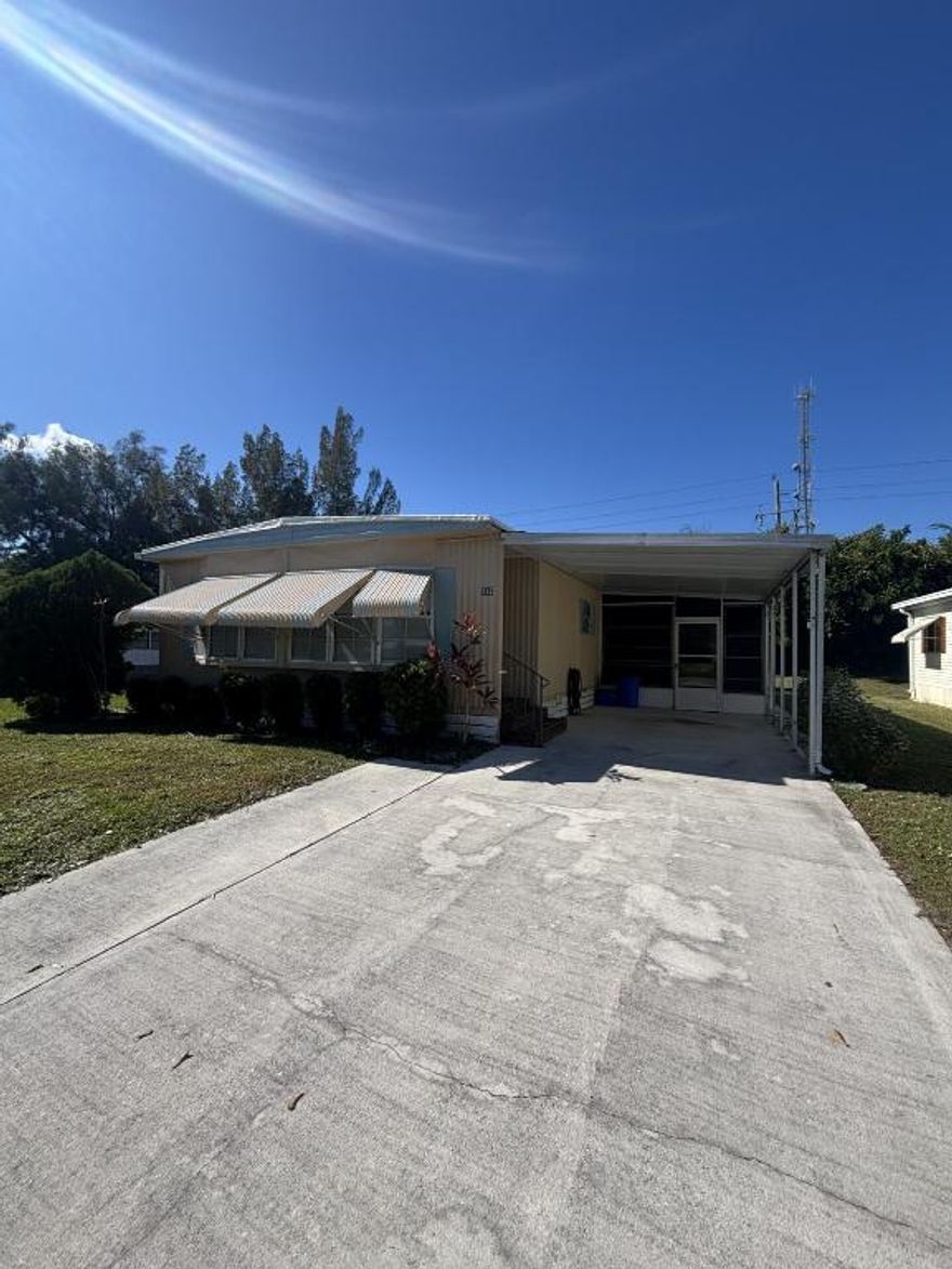 Discover this well-kept mobile home nestled in the highly desirable Spanish Lakes Golf Village Community. Located on a private backyard lot, this property offers a peaceful setting with no neighbors behind you-perfect for enjoying morning coffee, relaxing afternoons, and Florida's natural beauty.

This home is ideal for anyone looking to add their personal touch and make it truly their own. Whether you're ready for a cozy seasonal escape or a full-time residence in a vibrant 55+ community, this property is full of potential.

Enjoy access to exceptional amenities, including a golf course, clubhouse, pool, and a wide range of activities that make Spanish Lakes such a wonderful place to live.

Don't miss the chance to make this inviting home your next Florida retreat!