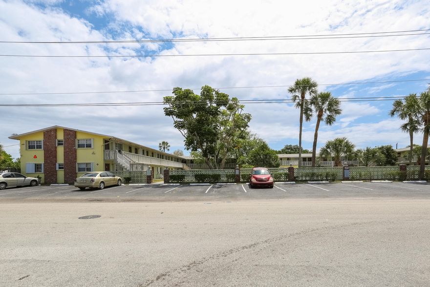 This apartment complex is comprised of 46 multi-family units located within the city limits of Pompano Beach. The property complex consists of Four (4) Studio one bath Apartments, Thirty Four (34) One Bedroom one bath Apartments and Eight (8) Two Bedroom one bath Apartments.
The property was constructed in 1987 and the past owners replaced all windows, exterior and interior doors, installed hurricane shutters, new fire alarm system with emergency lighting, new tile floors in all the units, ceiling fans in every unit.New kitchen cabinets and bathroom vanities, repaved and painted the parking areas.
The 33,055 sq. ft. apartment complex sites on 1.219 acres and the site is zoned B-3, General Business, which legally accommodates the current use.
In-ground pool with security fence.