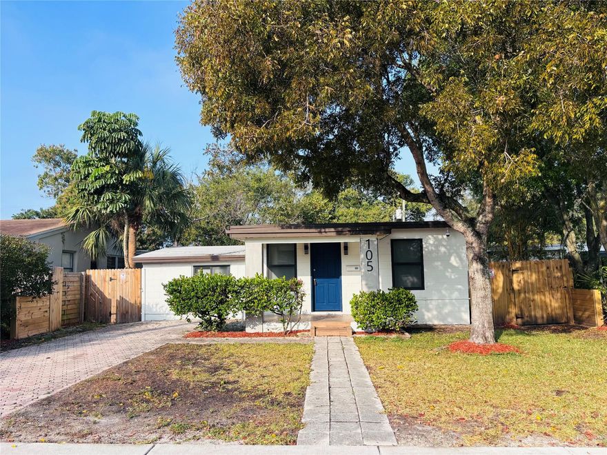 Beautifully 3-bed 2-bath single-family home offering a modern design and move-in ready comfort. This tastefully renovated property features durable water-resistant vinyl flooring throughout. The kitchen is a true highlight, showcasing a decorative wood ceiling that adds warmth and character, along with updated cabinetry and elegant quartz countertops. Both bathrooms are well maintained. Major upgrades include impact windows and a brand-new roof, offering added value and peace of mind. Step outside to enjoy a private patio partially turfed overlooking a large, fully fenced backyard with plenty of space for addition, pool, pets, or outdoor gatherings. This home perfectly blends style, functionality! Side door connects master bed which can be rented for extra income. Minutes to downtown Fort