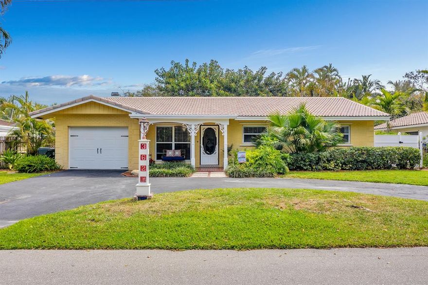Take full advantage of getting the best of both worlds in East Boca Raton when it comes to location, yard space, and water frontage! Located only five minutes from Mizner Park, featuring 3 bedrooms with a den/office, 3 bath ocean access, and a large, spacious backyard with pool. This charming single family home is tucked away on a cul-de sac that opens to lovely city park. Opportunity to buy East Boca before the neighborhood completely turns over. A dock and park like setting is yours to create to enjoy the water and outdoors. Bring your jet skis, paddle boards, kayaks and don't miss this opportunity to view this hidden gem! PLEASE NOTE: **A portion of the garage was converted into an office/den but can easily be converted back