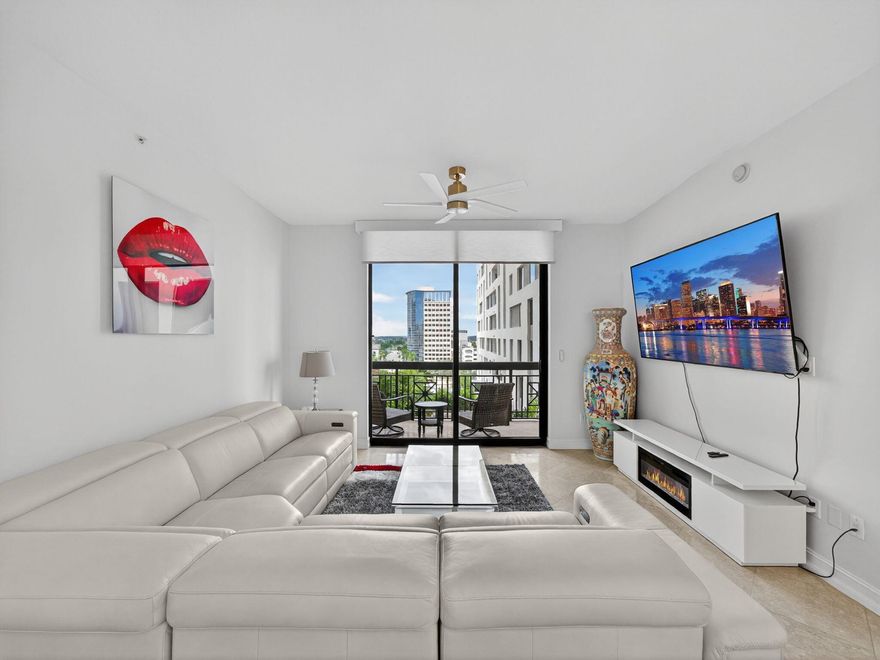 TWO CITY PLAZA OFFERS LUXURY LIVING IN DOWNTOWN WEST PALM BEACH CLOSE TO ALL RESTAURANTS, SHOPPING AND BEACHES.. THIS IS A FULL SERVICE BUILDING OFFERING THE HIGHEST CUSTOMER SERVICE TO ALL THEIR RESIDENTS. THIS 2/2 WITH A DEN/OFFICE HAS A SPLIT BEDROOM FLOOR PLAN, OPEN LIVING CONCEPT WITH 10 FT CEILINGS. MARBLE & WOOD FLOORS.  WEST FACING BALCONY TO ENJOY THE SUNSETS.MOTORIZED SHADES. RESORT STYLE ROOFTOP AMENITIES WITH PANAROMIC VIEWS OF THE INTRACOSTAL TO CITY LIGHTS. ASSIGNED GARAGE PARKING SPACE ALONG WITH VALET PARKING.