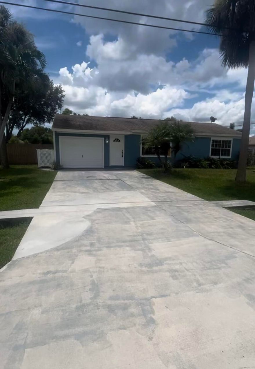 2-2-1 Home with tile throughout, Refrigerator, stove, microwave and dishwasher. Fan in rooms and living room. Big back yard and screened in patio. Close to beaches.