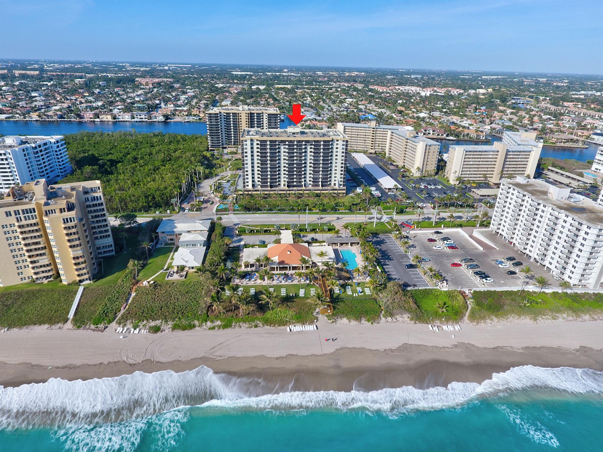 Experience beachfront living at its finest in this beautifully maintained 2-bedroom, 2-bath condo at the prestigious Coronado in Highland Beach. Located on the 4th floor with intracoastal views, this light-filled unit offers a spacious split-bedroom floor plan, updated kitchen and baths, and a private balcony perfect for relaxing and enjoying coastal breezes.The Coronado is a premier waterfront community featuring **private beach club with oceanfront amenities, concierge service, 24-hour security, resort-style pool, hot tub, fitness center, tennis, boat dockage, and more**. Enjoy the ultimate Florida lifestyle.