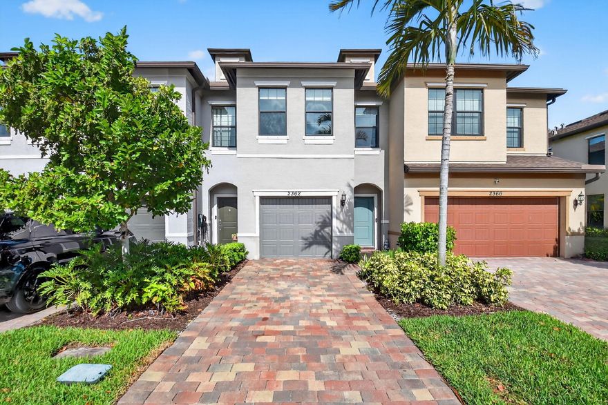 Welcome to your lakeside escape in the heart of Palm Springs! This newer built, 2019, beautiful 3 bdrm/2.5 bath/1 car garage, townhome includes a private gazebo perfect for relaxing, entertaining, or simply enjoying the breeze, and gorgeous lakefront location with perfect views of the sunrise.  Open kitchen features 42'' cabinets, stainless steel appliances, and center island. Spacious master bedroom with an oversized walk-in closet.  Upstairs laundry room, a plus. This desirable peaceful community, with low hoa, offers walking trails, fenced playground and is centrally located... close to shopping centers, restaurants and short distance to main highways.  Schedule your showing today!