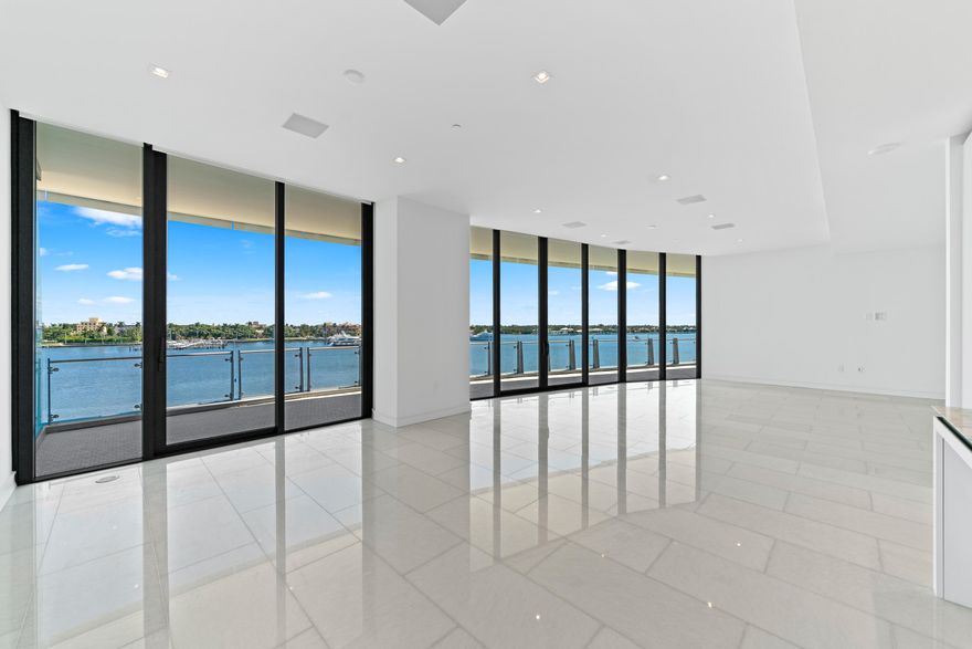 *The Only ''B'' Residence with a western facing sunset terrace.* This 3-bedroom+den home spans over 3,800 int. sqft and features both eastern & western exposures, allowing for a truly yacht-like perspective over Palm Beach. This never-before lived-in home is move-in ready & appointed with marble flooring, a Crestron smart home system, recessed lighting, automated window treatments & more. The Custom Snaidero kitchen features a full suite of Gaggenau appliances & Carrara marble countertop. The spacious waterfront master suite features wide-plank oak flooring, two large walk-in closets, his and her marble-clad bathrooms, Fantini fixtures and Toto toilets.The Bristol offers an unparalleled level of luxury, never before seen in Palm Beach