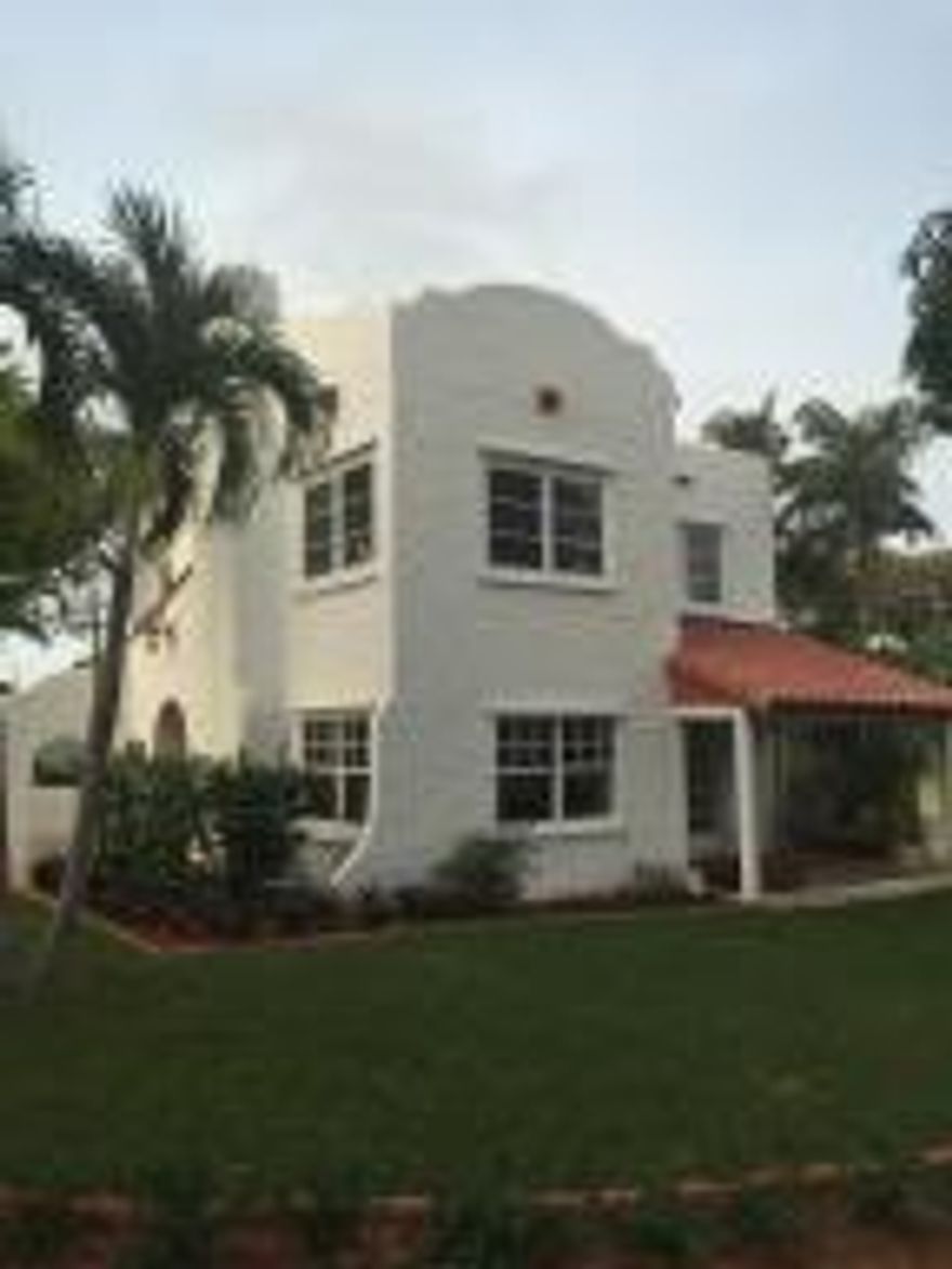 Just completed by a local designer, this huge 3 bedroom, 2 ½ bath fully renovated house in the Historic District of downtown West Palm Beach sits at the top of the hill. Nestled into the most desirable street in Northwood hills, this 1926 charmer is all new, inside and out. This home boasts a large kitchen with stainless steel appliances, gorgeous wood floors throughout, cozy fireplace, formal dining & entry foyer, & lots of closet space. Additional features include Pecky-cypress ceilings, garage, brick-paved driveway, separate laundry room, mosaic-tiled front porch, custom wall finishes, wine storage, over-sized master, tasteful light fixtures, & lush landscape. Landlord pays for water & landscape service. Pet friendly & available furnished or unfurnished.