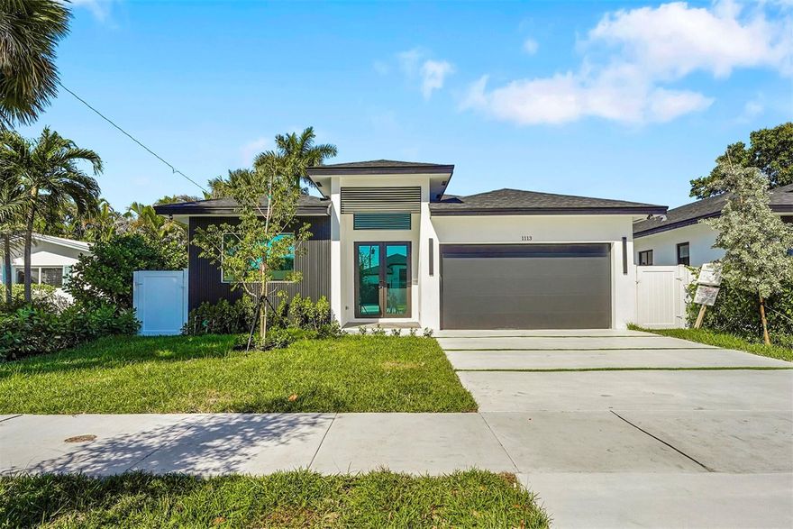 Newly Constructed: Centrally located in the heart of Fort Lauderdale/Wilton Manors area, with a total of 2,800 sq ft. This 4 bedroom, 3.5 bathroom will impress. The transitional design is classic Fort Lauderdale with a modern twist. 10-ft ceilings, 8-ft interior doors, large custom kitchen with quartz countertops, large format porcelain tile, 2 car garage, large impact windows, with 12-ft slider to your backyard oasis. Perfectly laid out with functionality and entertaining in mind. 4 large bedrooms, each with own bathroom. Spacious Master suite offering a luxurious en-suite with shower and free-standing tub, walk-in closet & its own walk out patio to covered lanai. Just minutes away from Las Olas, Downtown, the Beaches, and Wilton Drive. POOL OPTION: Photos of pool are renderings.