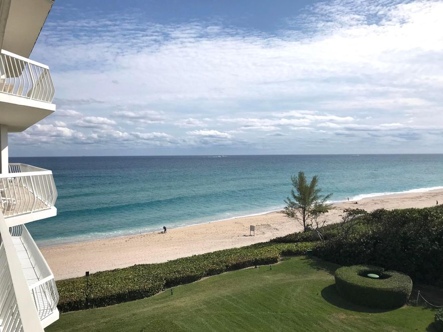 Stunning Ocean to Intracoastal Views from all major rooms from high atop the 5th floor in one of the most sought-after lines at Sloans Curve. As you enter, experience expansive Ocean to Intracoastal views overlooking Phipps Park, new white marble floors leading to a large, newly renovated open kitchen with gorgeous views over the Ocean, expansive terrace perfect for relaxing and entertaining, space for an office plus 9 ft. ceilings. Full-service luxury building featuring 24-gated security, Doorman, Pool, Gym, Tennis, Tennis Pro Shop, Beach and Garage parking. Only one unit from the Ocean! Truly a one-of-a-kind residence in one of Palm Beach's finest buildings.