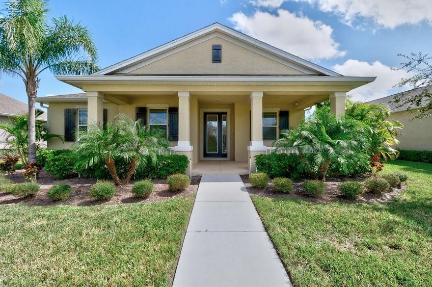 Welcome to Pointe West, one of Vero’s most desirable golf communities. This beautifully maintained 4-bed, 2-bath home spans 2,076 sq ft of thoughtfully designed living space. This open-concept floor plan features high ceilings, tile floors, crown molding, lots of windows & abundant natural light. The kitchen offers SS appl, modern granite countertops, white cabinetry & a custom pantry; a perfect blend of style and functionality. The main suite offers a custom walk-in closet, ensuite bath featuring double doors, dual vanities, walk-in shower w/ updated glass doors & linen closet. The addl bedrooms provide space for guests, an office, or a growing family. Enjoy a front yard surrounded by peaceful green space & no thru traffic + a rear-entry 2-car gar, accordion shutters & a soft water sys.