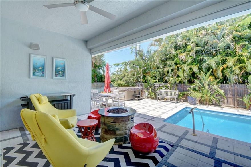Just try finding a nicer home in Wilton Manors! Centrally located in the Sunset Manors neighborhood. Elevated newer (Built in 2014) construction on a 10,000 sq.ft. lot. Nearly 3000 sq. ft of Modern/Contemporary living space includes 3 bedrooms + Den, 2 bathrooms and a huge 2 car garage. Warm and bright living spaces thanks to huge impact windows and doors. Open custom kitchen w/white quartz counters and large bar for entertaining. Volume ceilings with crown molding. Italian Porcelain floors. Split bedroom plan with GRAND Master Suite including tray ceiling. Resort style salt water pool with separate hot tub and huge deck. Covered lounging patio. Successful Vacation Rental w/high projected income.
