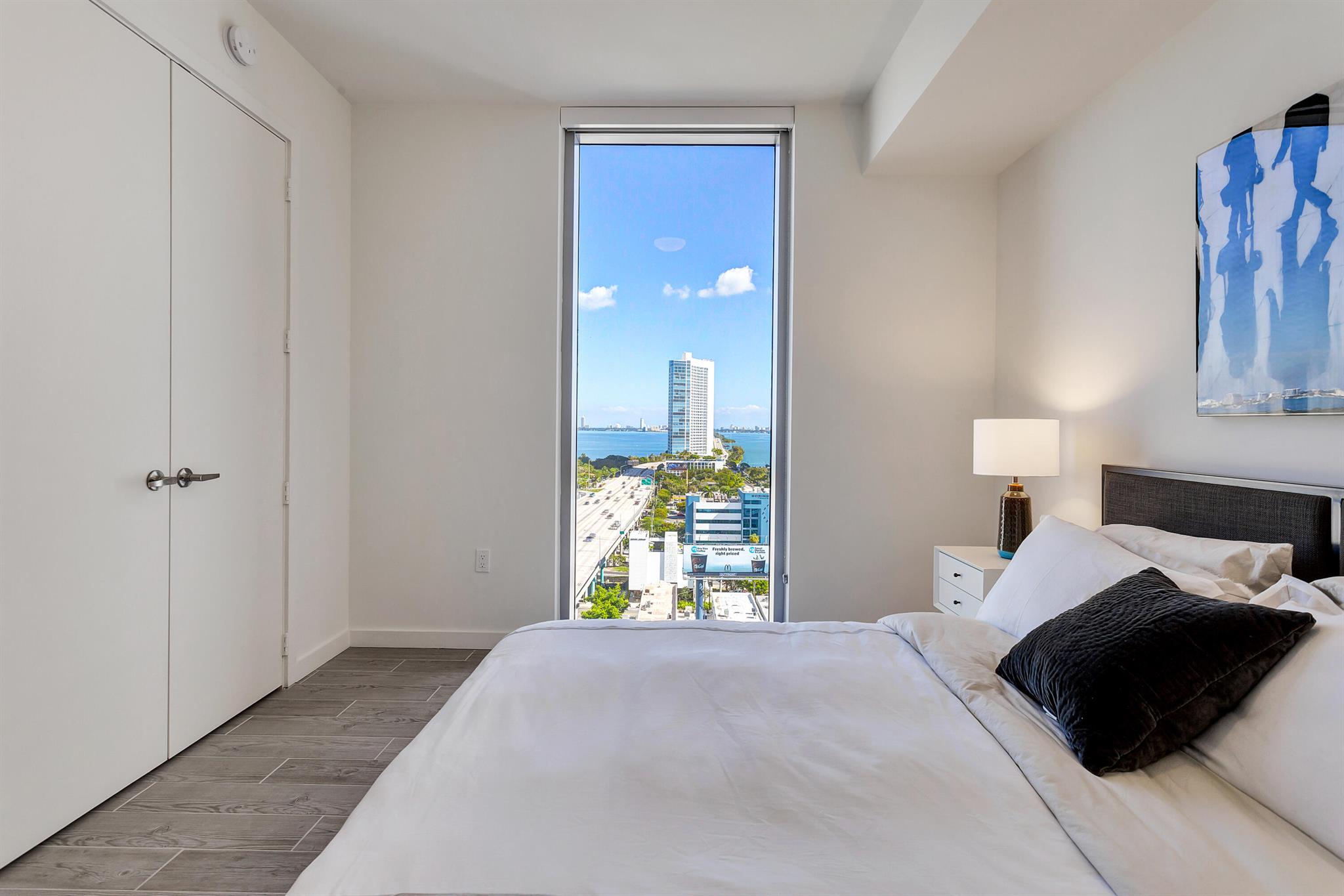 Eve at the District offers resort-style pool with cabanas, 24-hour concierge, walking distance to Design District Shopping, clubhouse, co-working lounge, state-of-the-art 24 hour fitness center, yoga studios, summer kitchen with BBQ grills, and a dog park.