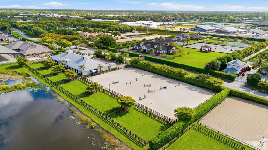 Fantastic opportunity to lease the best location in Grand Prix Village South! Have the ultimate privilege of practicing in your own private arena and then walking straight to the show ring! Barn features include; aisle-ways with EquiTan poured rubber flooring by IDA, 24 permanent stalls, 12 grooming/flex stalls- customizable up to 36 stalls, 8 hot/cold wash stalls, 4 feed rooms, 4 tack rooms, 2 laundry rooms(8 washers and dryers), and 2 full bathrooms. At the core of the property is a newly updated 225'x140' fully irrigated, lighted arena with a GGT footing mix. There are 6 grassy paddocks providing ample turnout.  The perfect place for your horses it call home during WEF!