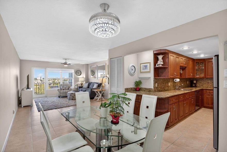 Beautifully maintained 1 Bedroom 1.5 Bathroom condo offering 890 sq ft of comfortable living in desirable Pompano Beach. This bright and inviting residence features an open dining area that comfortably accommodate seating for six and seamlessly into the living space, ideal for everyday living and entertaining. The kitchen is equipped with stainless steel appliances, granite countertops, ample cabinet storage, generous prep space. Neutral, ceramic tile floor flooring, and warm with tones carry throughout the unit, complimented by recessed lighting that enhances the open feel. The living room opens to a private balcony with intercoastal waterway views, where you can enjoy watching boats pass by and taking seasonal events such as the annual boat parade. The spacious primary bedroom easily fits a king size bed and includes a walk-in closet and additional space for a home office or sitting area. The en-suite bathroom offers a pocket door, large vanity, glass enclosed shower, and coordinating tile finishes. A convenient half bath is located near the main living area for guests. A fantastic opportunity to own a condo with Intracoastal Waterway and Sunset views in a prime South Florida location. Secured & assigned parking and two storage units, one conveniently located on the same floor, provide additional comfort and convenience. Plenty of guest parking is available outside. Residents of Parliament House enjoy top-tier amenities, including a heated outdoor pool, a tranquil courtyard, a grill area, sunbathing lounge chairs, a new gym, and a new game room. 24/7 security ensures peace of mind, allowing you to embrace the vibrant beachside lifestyle without a care in the world. Parliament House has completed its concrete restoration and maintains healthy financials, making it an obvious choice to call home. Located just across the street from the beach, your steps away from Pompano Beach's best attractions, including the famous Pompano Beach Pier and popular restaurants such as Beach House, Oceanic, Lucky Fish, and more.