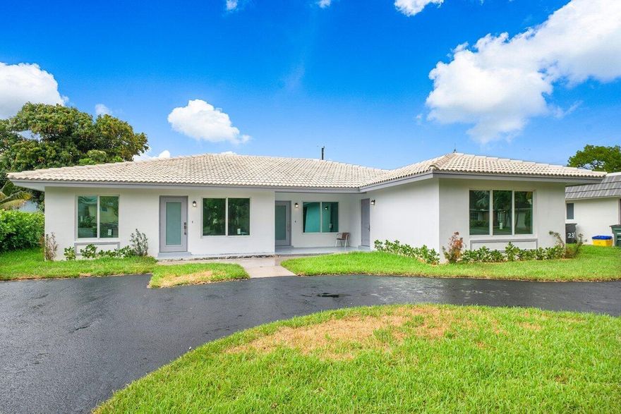 Beautifully updated 2/1 with W/D and fenced backyard in Downtown Boca! This property is renovated from top to bottom including complete hurricane impact windows/doors, new kitchen with white shaker cabinetry, quartz countertops, and stainless steel appliances. Other upgrades include new tile floors, new bathroom, new landscaping, and a white PVC privacy fence. This unit features 2 Bedrooms, 1 Bathroom, and 925 Living Sqft. This location just minutes from all that Downtown Boca Raton has to offer including Mizner Park, Royal Palm Place, endless shopping and restaurants, and is just 1.5 miles from the beach and A1A. Offered unfurnished for flexible rental terms. Call today before this beauty is gone! Water and landscaping included in rent. Washer/dryer included.