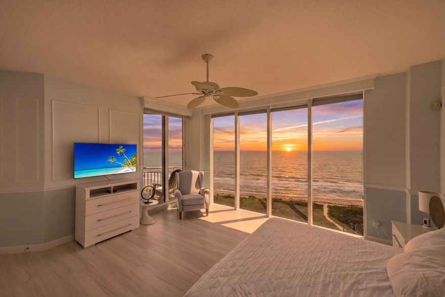 Immerse yourself in barefoot luxury  at The Atrium. This stunning  penthouse offers elegant marble floors and floor-to-ceiling windows that showcases how amazing the panoramic ocean views truly are. The light-filled interior flows effortlessly to an expansive private balcony, perfect for watching the Atlantic sunrise. This unit features a private garage and a water filtration system for ultimate convenience. Enjoy resort amenities: a heated oceanfront pool, private beach path, tennis, fitness center, Sauna, billiards and the iconic glass atrium lobby. Meticulously maintained with top-tier security and serenity. Whether a primary residence or luxury getaway, this is the coastal retreat you've been waiting for. Own a piece of paradise on Florida's most pristine, uncrowded beaches ! One of the few condos that has onsite property management to help if you're ever out of town.